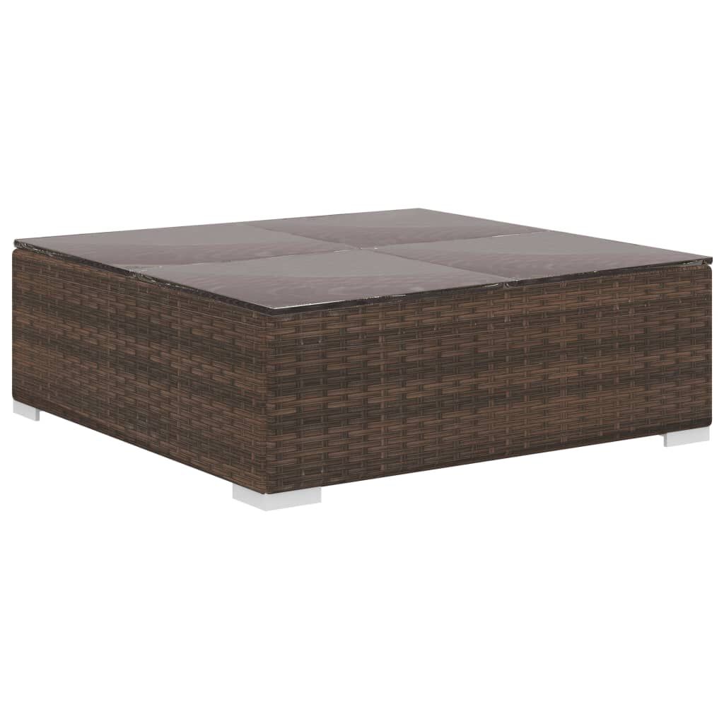 vidaXL 8 Piece Garden Lounge Set with Cushions Poly Rattan Brown