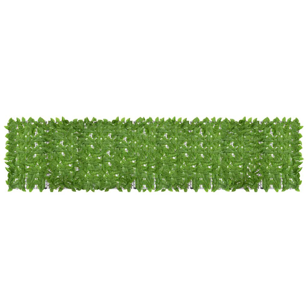 vidaXL Balcony Screen with Green Leaves 400x100 cm