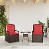 vidaXL Reclining Garden Chairs 2 pcs Brown Poly Rattan