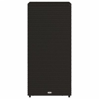 vidaXL Garden Storage Cabinet Black 50x55x115 cm Poly Rattan