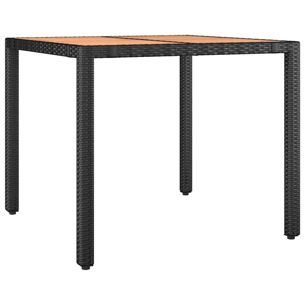 vidaXL 9 Piece Garden Bistro Set with Cushions Black Poly Rattan