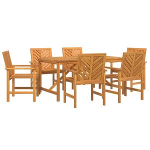 vidaXL Garden Dining Set 7 pcs Brown 150 x 90 x 74 cm