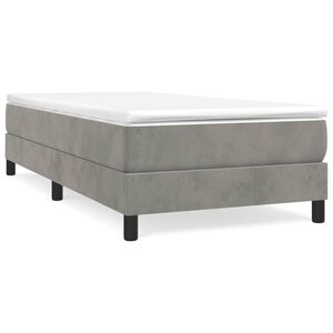 vidaXL Box Spring Bed Frame Light Grey Twin Velvet (US Only)