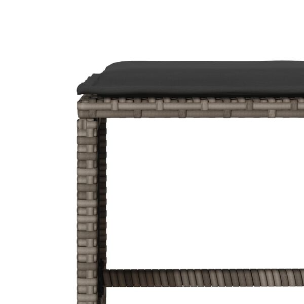 vidaXL 6 Piece Garden Sofa Set with Cushions Grey Poly Rattan