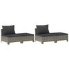 vidaXL 8 Piece Garden Lounge Set with Cushions Grey Poly Rattan
