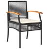 vidaXL Garden Dining Set with Cushion 5 pcs Black Rattan