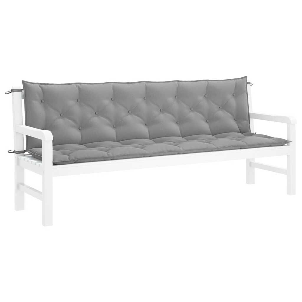 vidaXL Garden Bench Cushion Grey 200x(50+50)x7cm Oxford Fabric