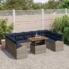 vidaXL Garden Sofa Set with Cushion Manual 10 pcs Grey and navy blue