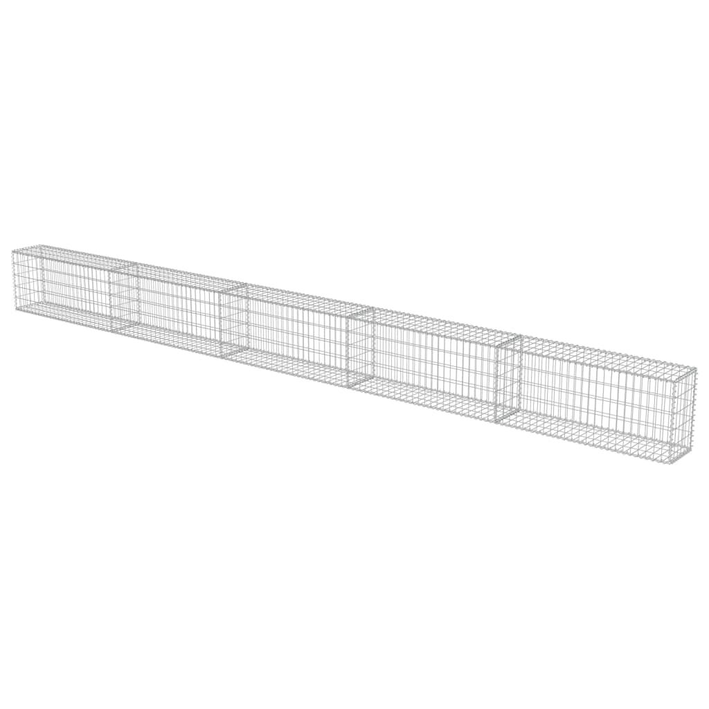 vidaXL Gabion Wall with Covers Galvanised Steel 600x30x50 cm