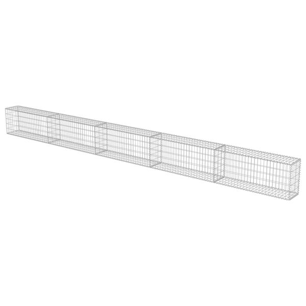 vidaXL Gabion Wall with Covers Galvanised Steel 600x30x50 cm
