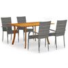 vidaXL 5 Piece Garden Dining Set Grey