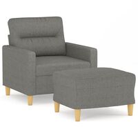 vidaXL Sofa Chair with Footstool Dark Grey 60 cm Fabric