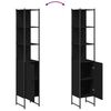 vidaXL Bathroom Cabinet Black 33x33x185.5 cm Engineered Wood