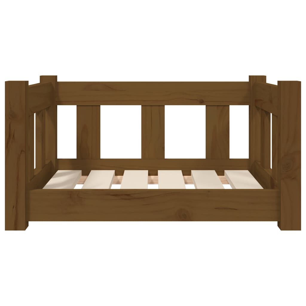 vidaXL Dog Bed Honey Brown 55.5x45.5x28 cm Solid Wood Pine