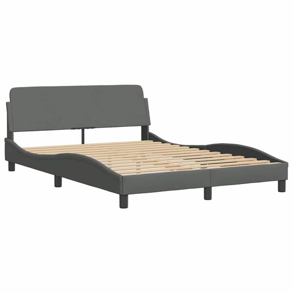 vidaXL Bed Frame "Dover" Dark Grey 137x190 cm Double Fabric
