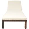 vidaXL Sun Lounger with Cushion Poly Rattan Brown