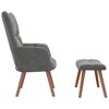 vidaXL Relaxing Chair with a Stool Dark Grey Velvet