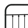 vidaXL Metal Bed Frame without Mattress with Headboard Black 183x213cm