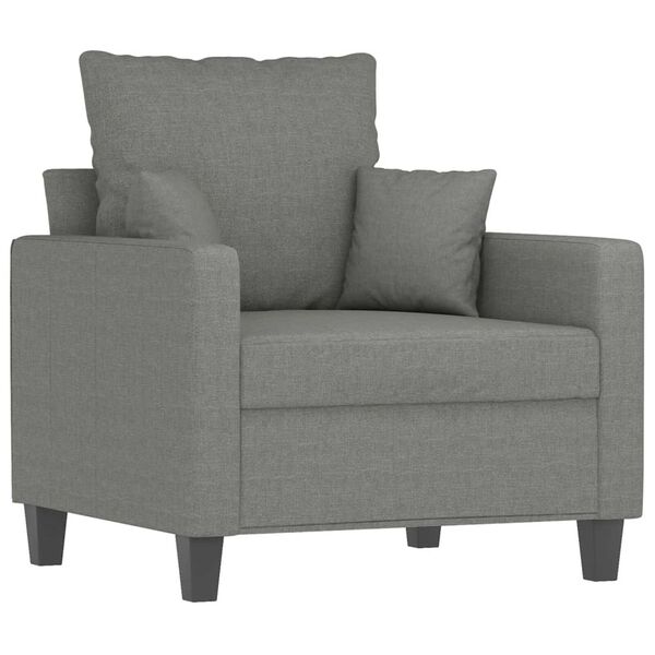vidaXL Sofa Chair with Footstool Dark Grey 60 cm Fabric