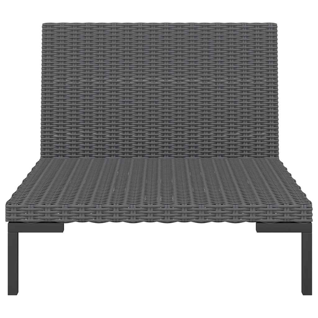 vidaXL Garden Sofa with Cushions Half Round Poly Rattan