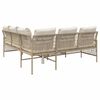 vidaXL 2 Piece Garden Sofa Set with Cushions Beige Poly Rattan