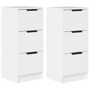 vidaXL Sideboards 2 pcs White 30x30x70 cm Engineered Wood