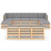 vidaXL 10 Piece Garden Lounge Set with Cushions Solid Pinewood