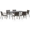 vidaXL 7 Piece Garden Dining Set with Cushions Poly Rattan and Steel