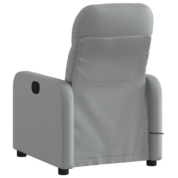 vidaXL Massage Recliner Chair Light Grey Fabric