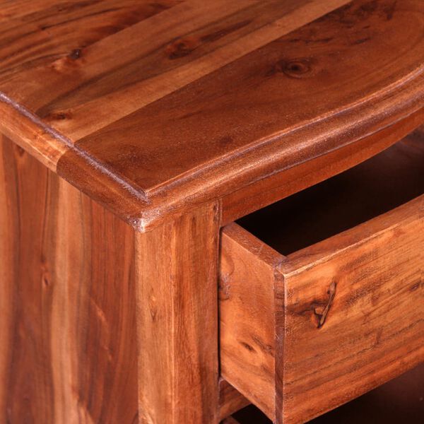 vidaXL Nightstand with Drawers Solid Acacia Wood