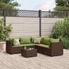 vidaXL 6 Piece Garden Lounge Set with Cushions Brown Poly Rattan