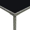 vidaXL Garden Bar Table Grey 70x70x110 cm Poly Rattan and Glass