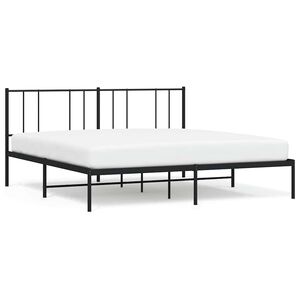 vidaXL Metal Bed Frame without Mattress with Headboard Black 193x203cm