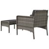 vidaXL 2 Piece Garden Lounge Set with Cushions Grey Poly Rattan