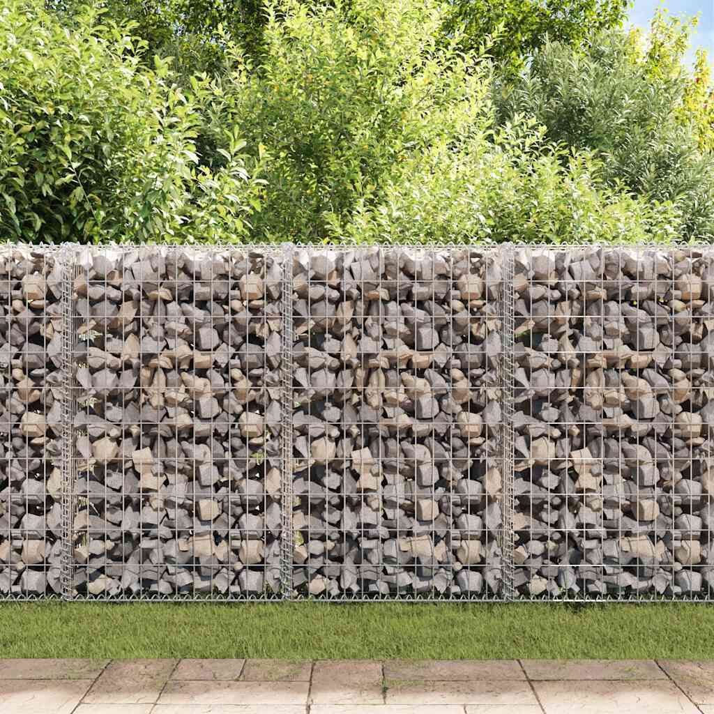 vidaXL Gabion Wall with Covers Galvanised Steel 150x60x100 cm