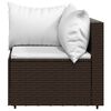 vidaXL Garden Corner Sofa with Cushions Brown Poly Rattan