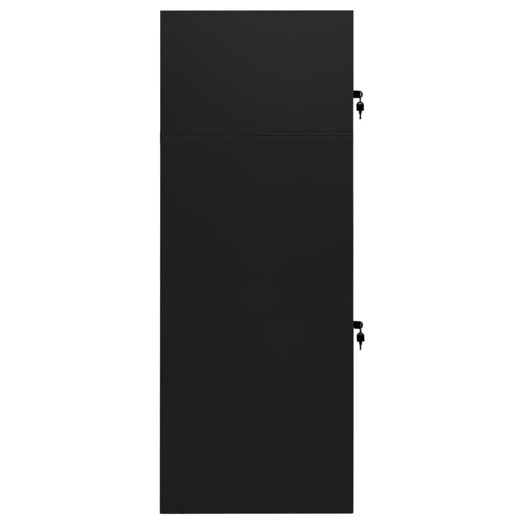 vidaXL Saddle Cabinet Black 53x53x140 cm Steel