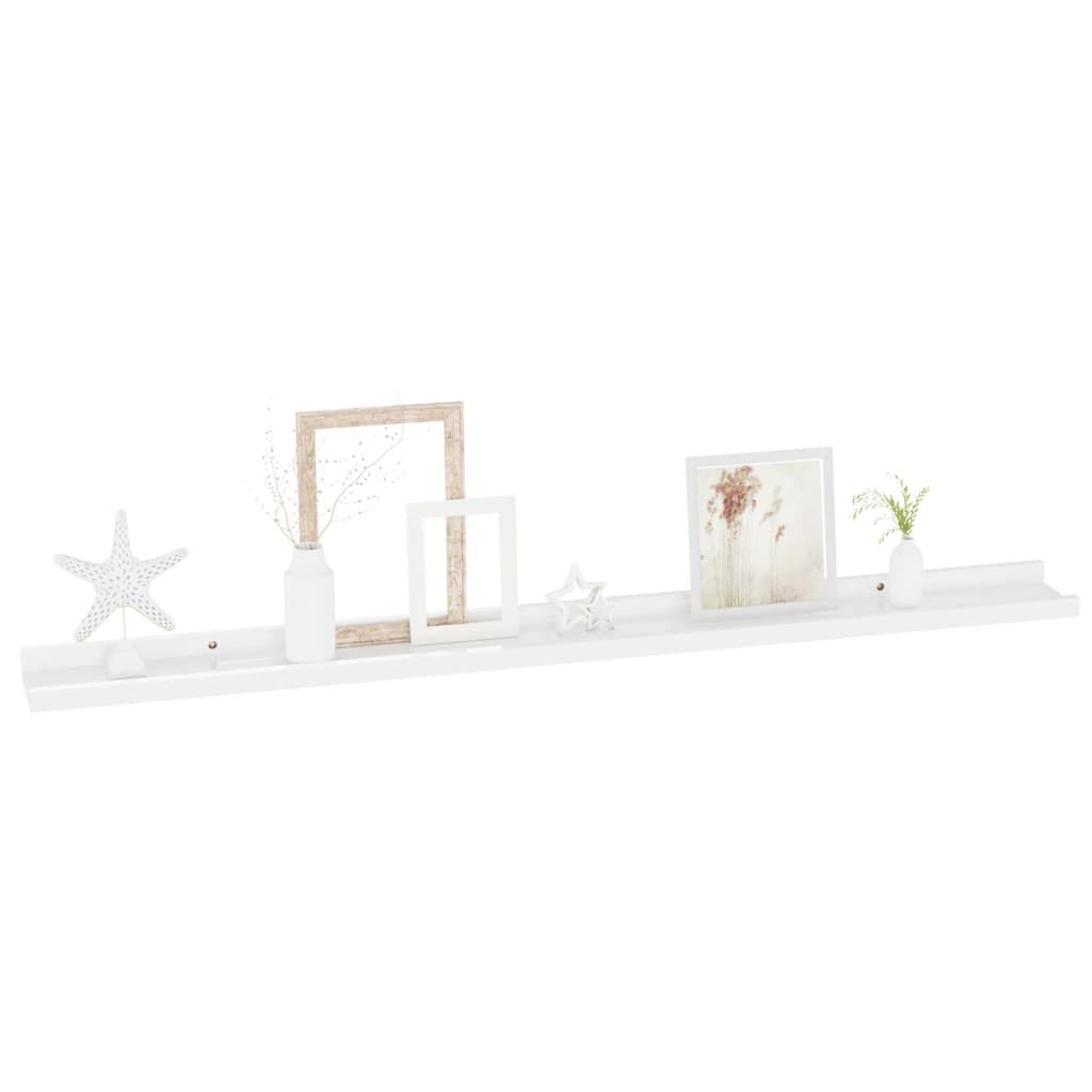vidaXL Wall Shelves 2 pcs High Gloss White 100x9x3 cm