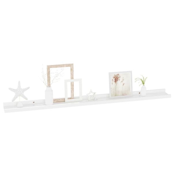 vidaXL Wall Shelves 2 pcs High Gloss White 100x9x3 cm