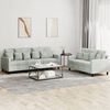 vidaXL 2 Piece Sofa Set with Cushions Light Grey Velvet