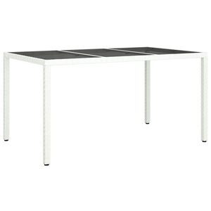 vidaXL Garden Table White 150 x 90 x 75 cm Poly Rattan