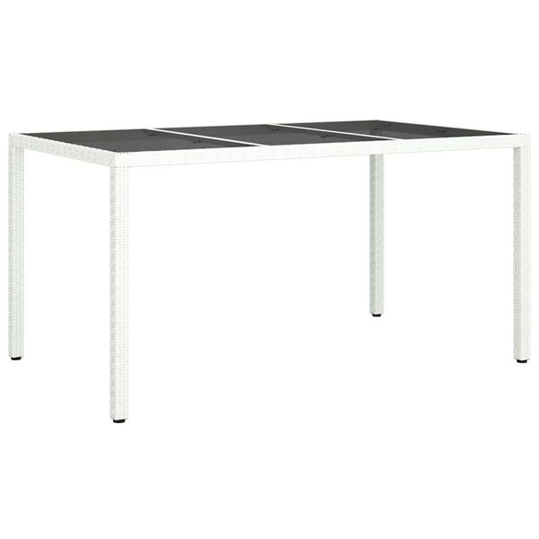 vidaXL Garden Table White 150 x 90 x 75 cm Poly Rattan