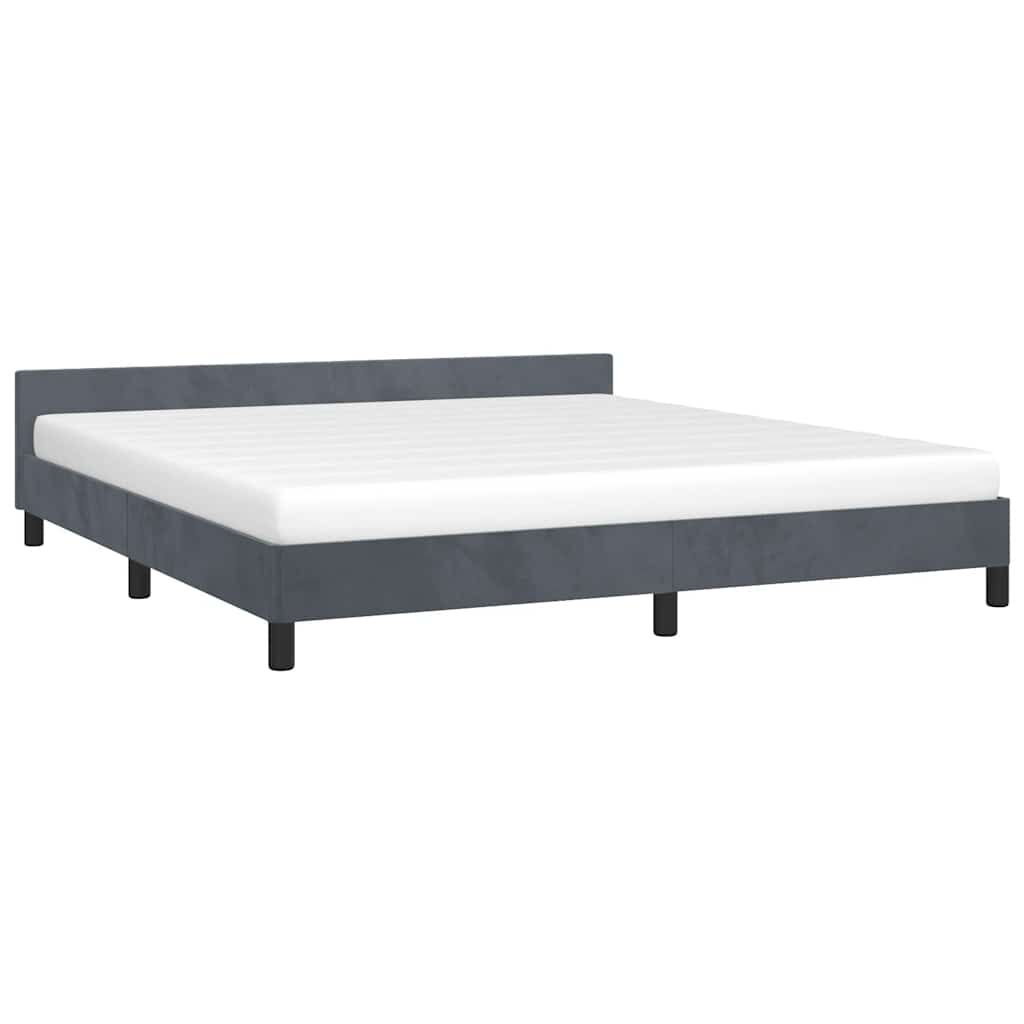 vidaXL Bed Frame without Mattress Dark Grey 193x203 cm Velvet