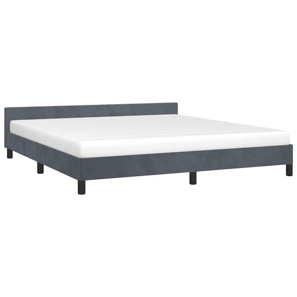 vidaXL Bed Frame without Mattress Dark Grey 193x203 cm Velvet