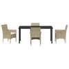 vidaXL Garden Dining Set with Cushion 5 pcs Beige Poly Rattan