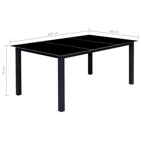 vidaXL 9 Piece Folding Outdoor Dining Set Aluminium Black