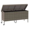 vidaXL Garden Storage Box with Wheels Grey 160x55x75 cm Poly Rattan