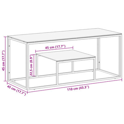 vidaXL Coffee Table Silver Stainless Steel and Tempered Glass