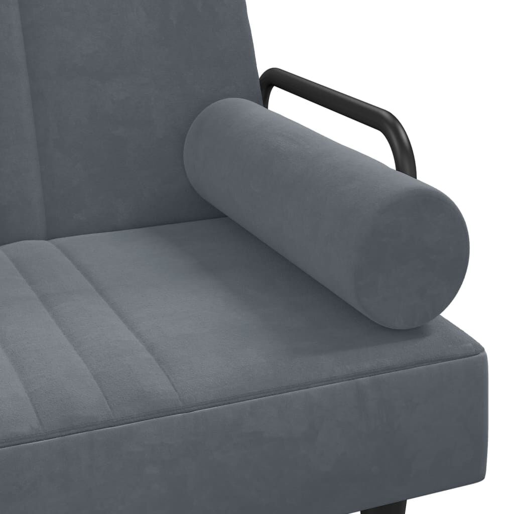 vidaXL L-shaped Sofa Bed Dark Grey 260x140x70 cm Velvet