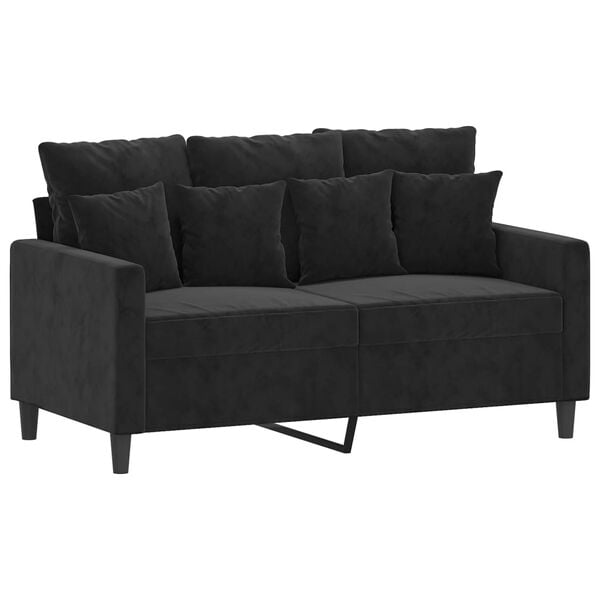 vidaXL 2-Seater Sofa Black 120 cm Velvet